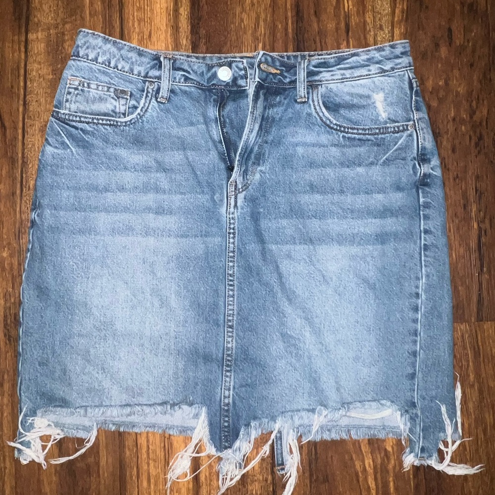 H&M Denim Distressed Skirt